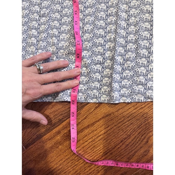 Roller Rabbit Elephant Pattern Henley Long Sleeve Shirt Small Ecclectic Boho - Picture 4 of 6